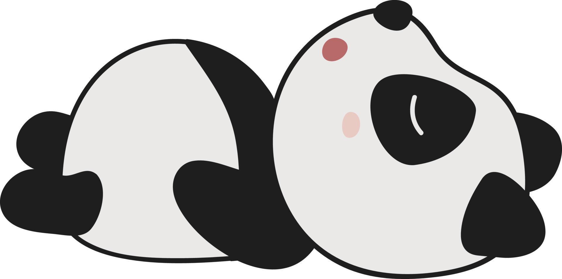 Cute sleeping panda, illustration, vector on white background.