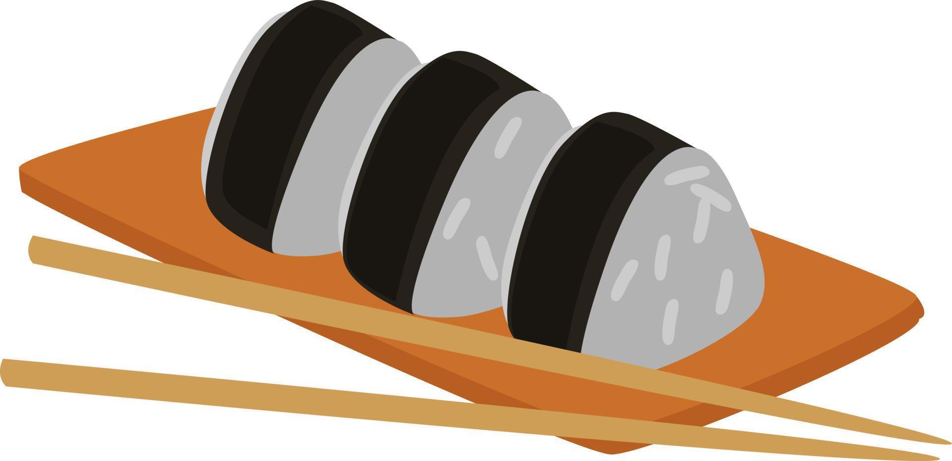 comida onigiri, ilustración, vector sobre fondo blanco