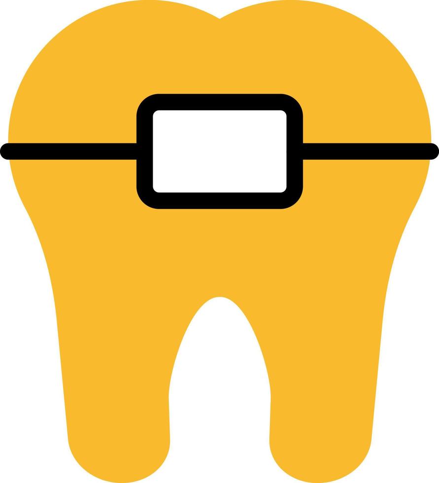 Dentist braces, illustration, vector on a white background.