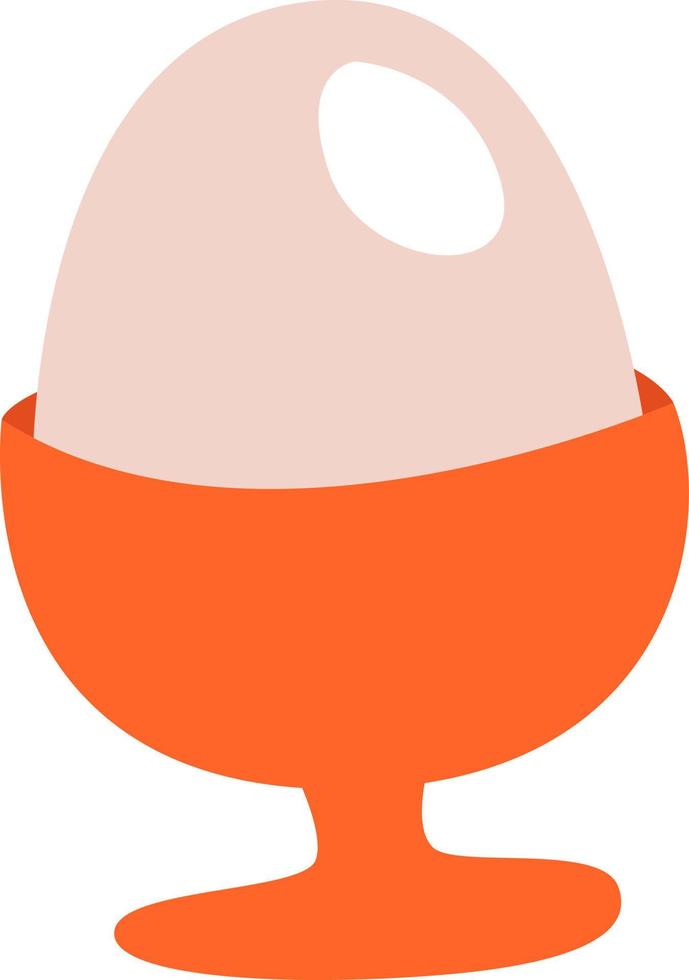 Breakfast boiled egg, illustration, vector on a white background.