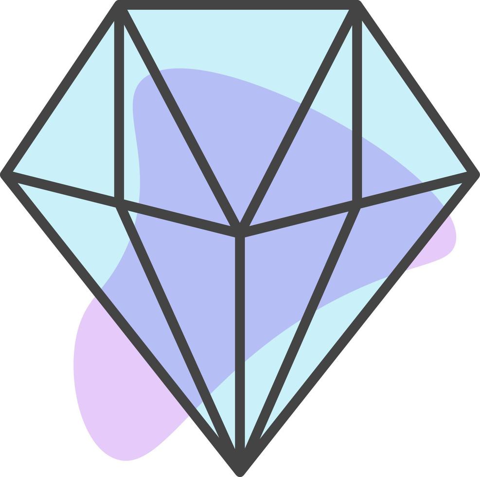 cristal de diamante azul, ilustración, sobre un fondo blanco. vector