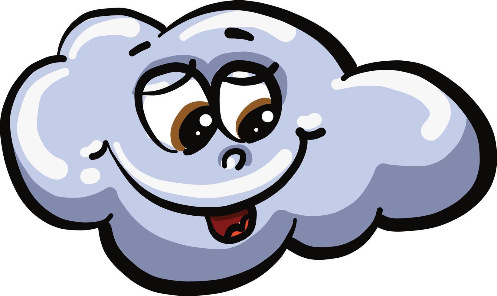 Cloud with eyes, illustration, vector on a white background.