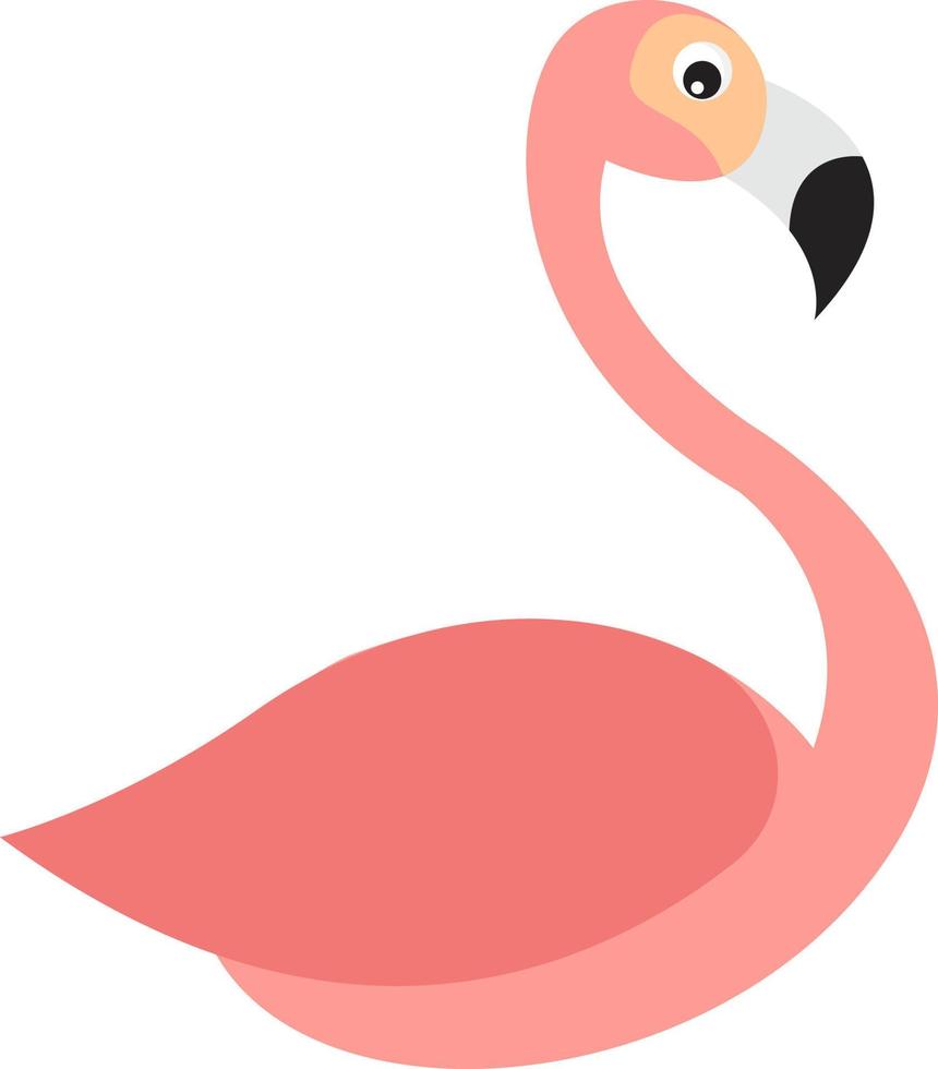 Cute flamingo, illustration, vector on white background.