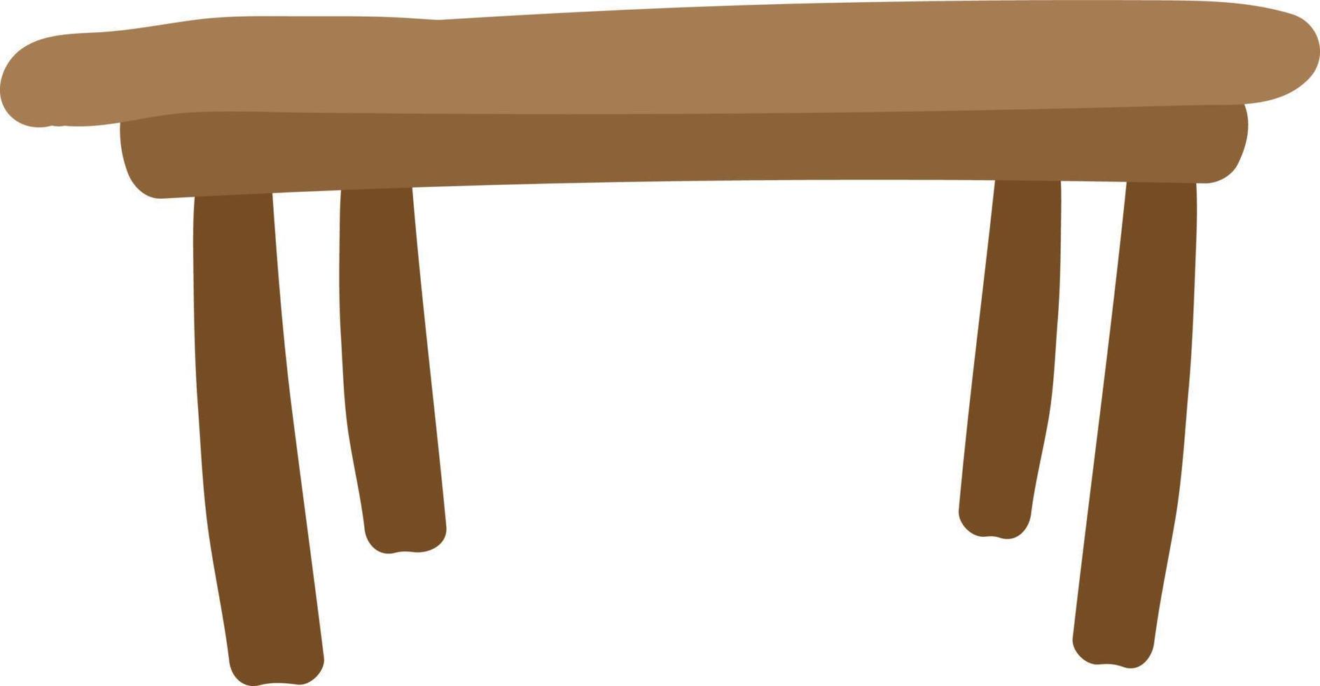 Flat brown table, illustration, vector on white background.