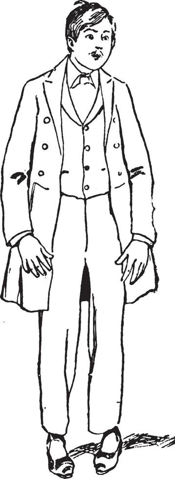 Man standing, vintage illustration vector