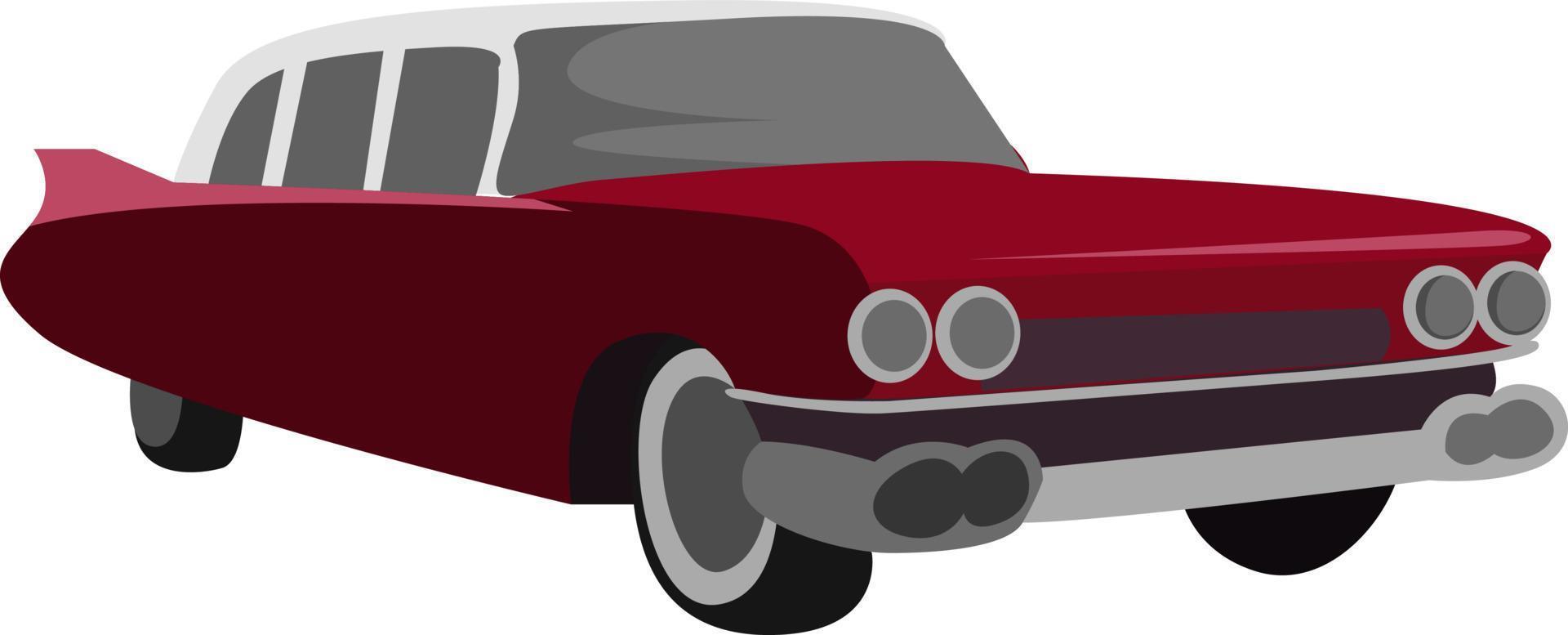 Retro cadillac, illustration, vector on white background