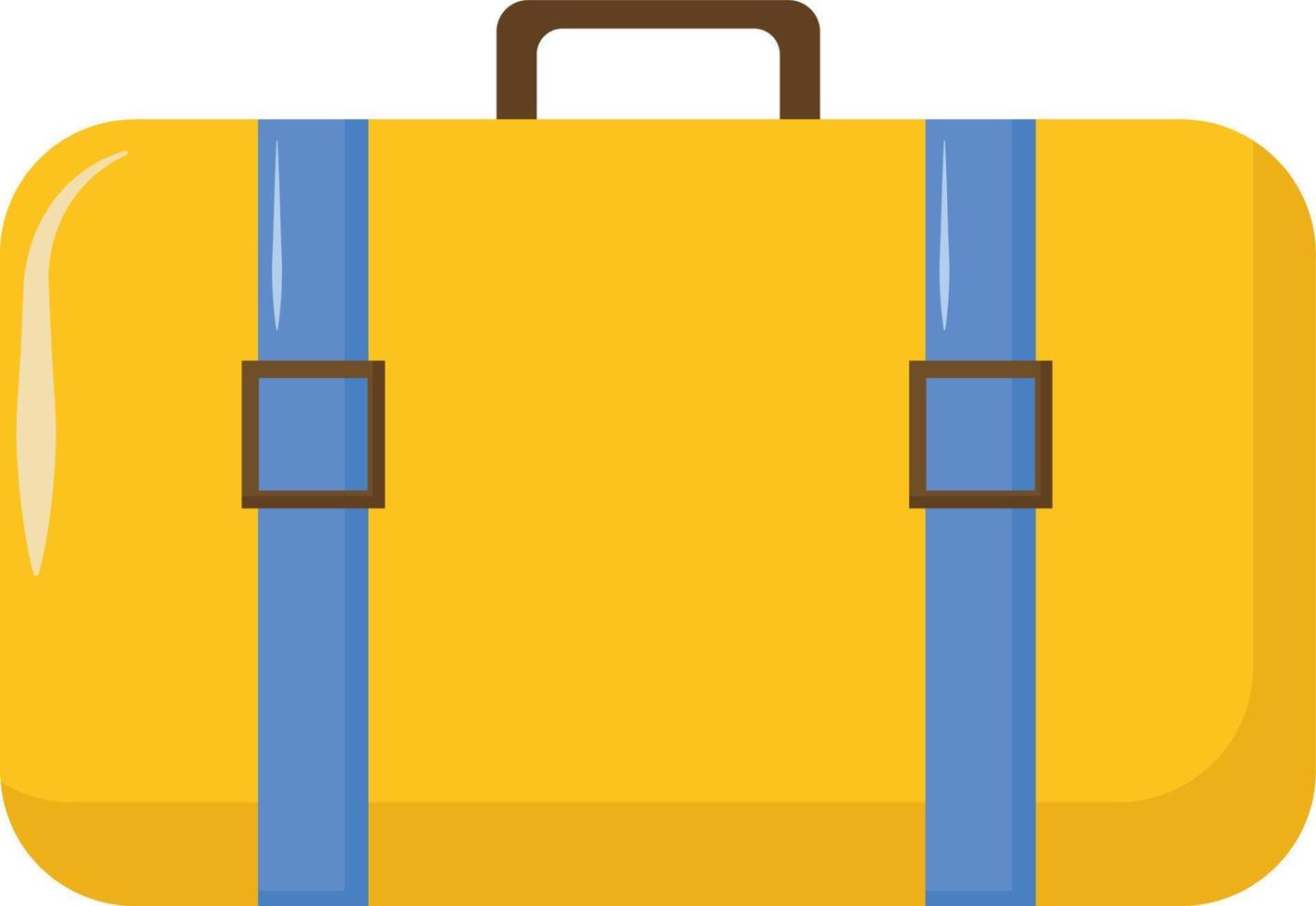 Yellow suitcase, illustration, vector on white background.