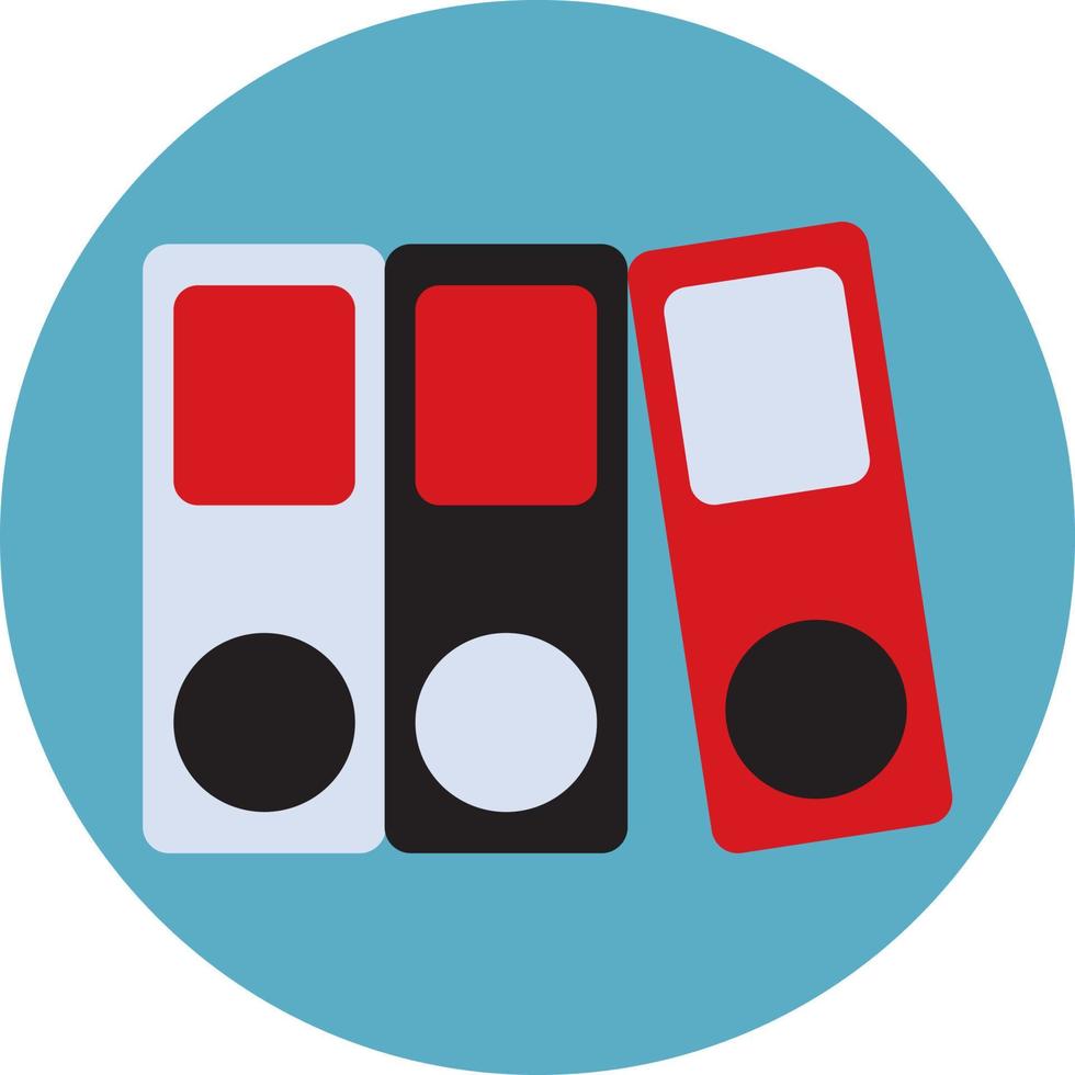 Three folders, illustration, vector on a white background.