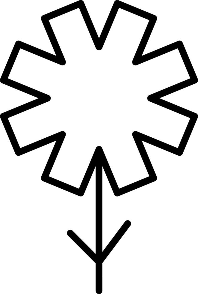 White flower with angled petals, illustration, vector on white background.