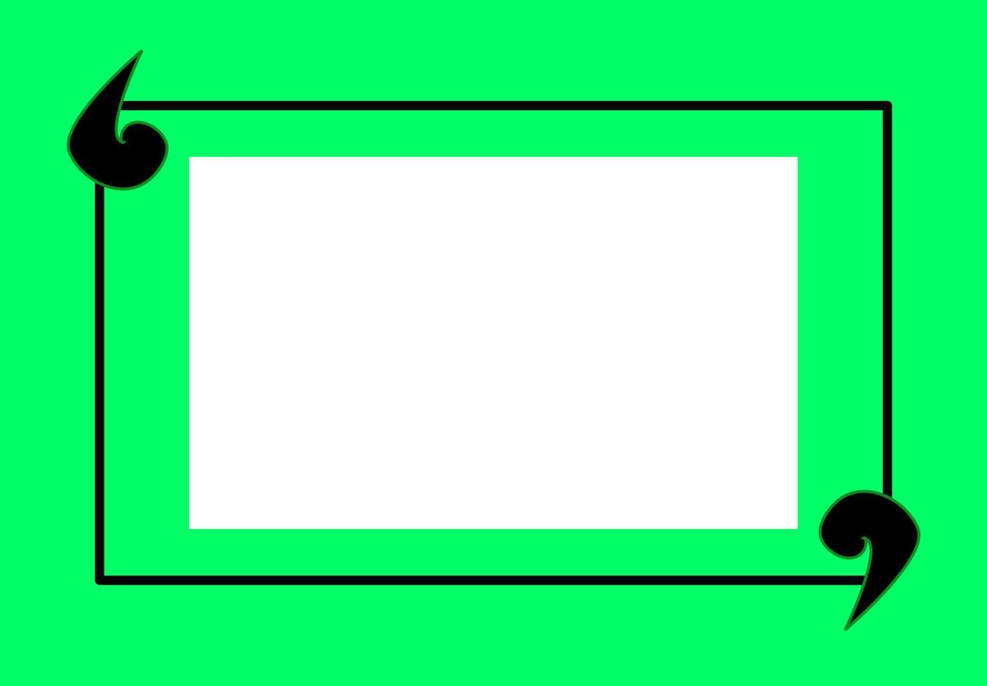 Quote speech bubble blank frame templates. Isolated textbox. Citation empty speech bubbles. Green color background. Rectangle shape. Social media template, web banner, copy space, memo, reminder, note vector