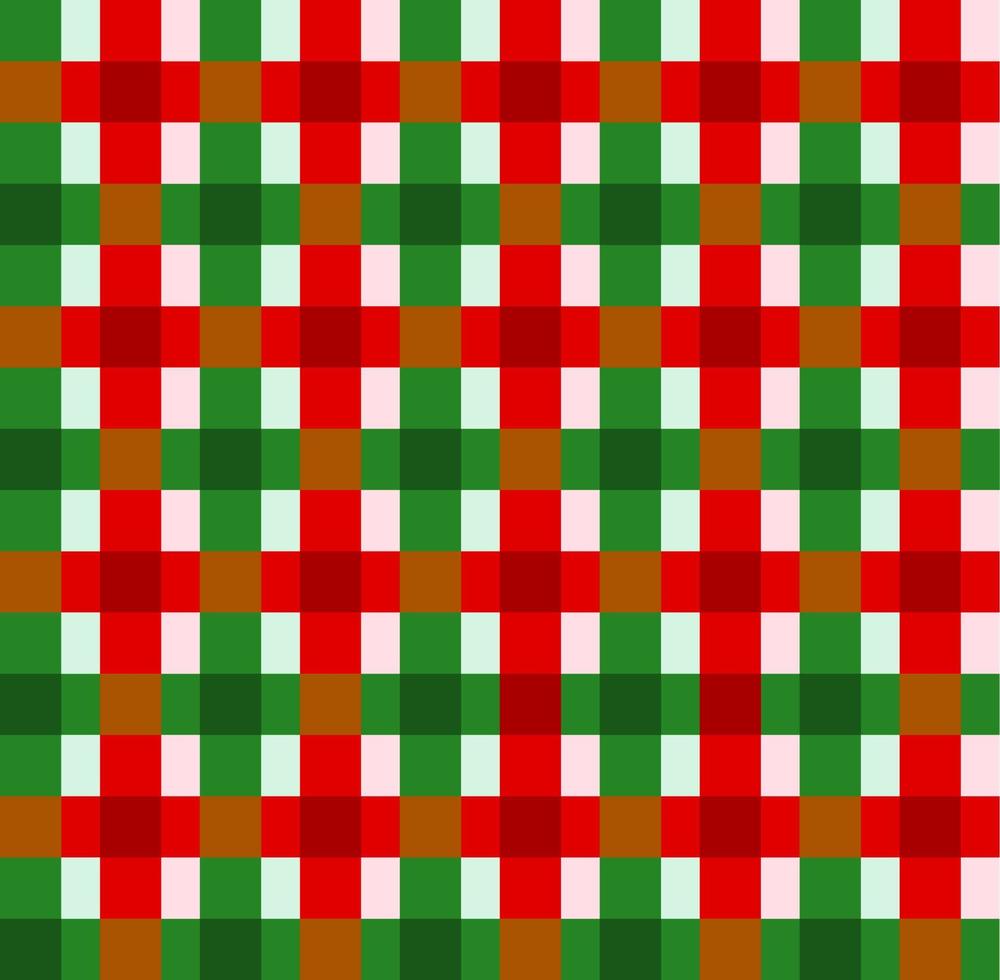 Red Green Plaid, checkered, tartan seamless pattern. Paper, cloth, fabric, table, dress, napkin, cover, bed printing, gift, wrap. Winter, Christmas, Merry, Eve, New year, December, January, Pine tree. vector