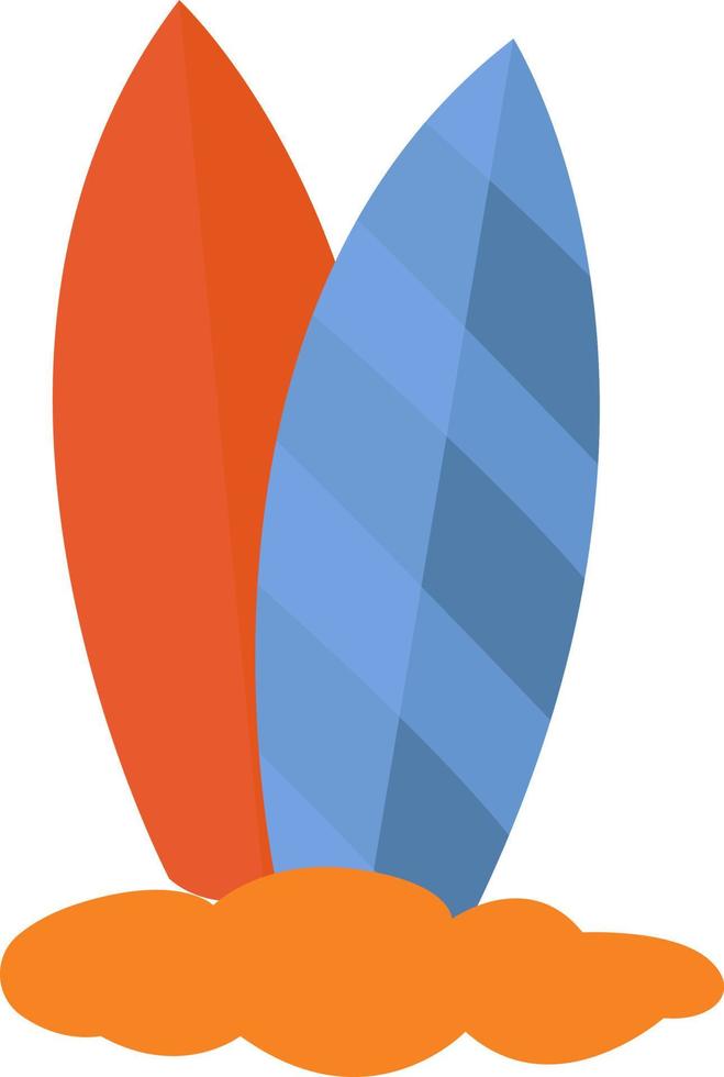 Surfboards, illustration, vector on white background.