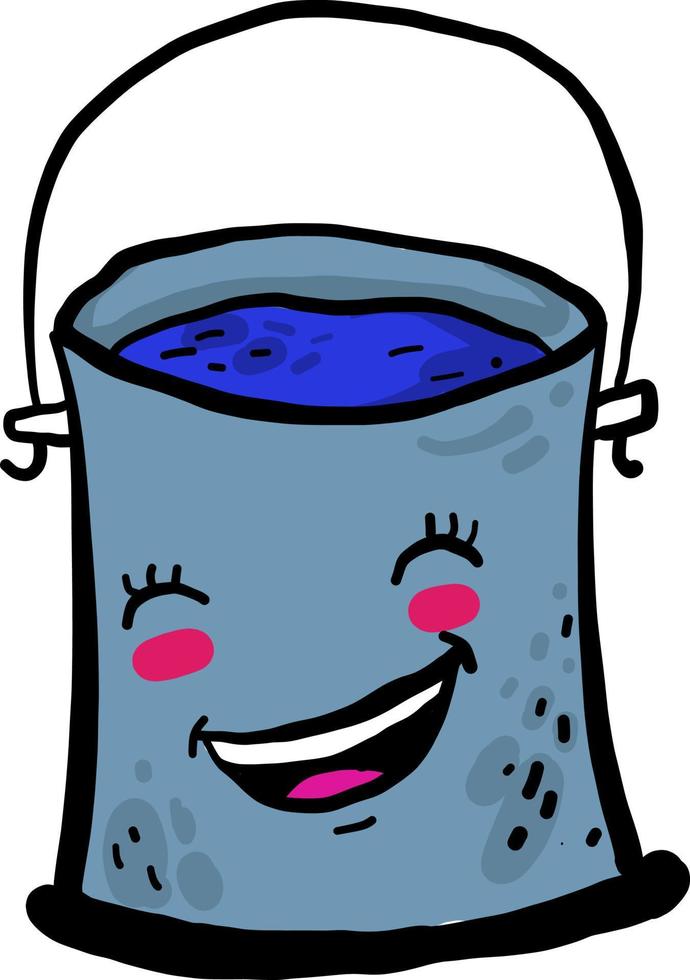 Happy paint can, illustration, vector on white background