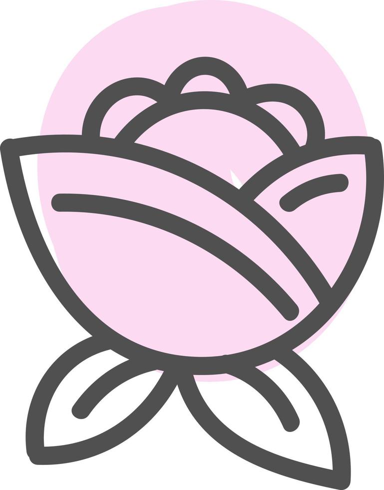 Pink cherry flower, illustration, vector on white background.