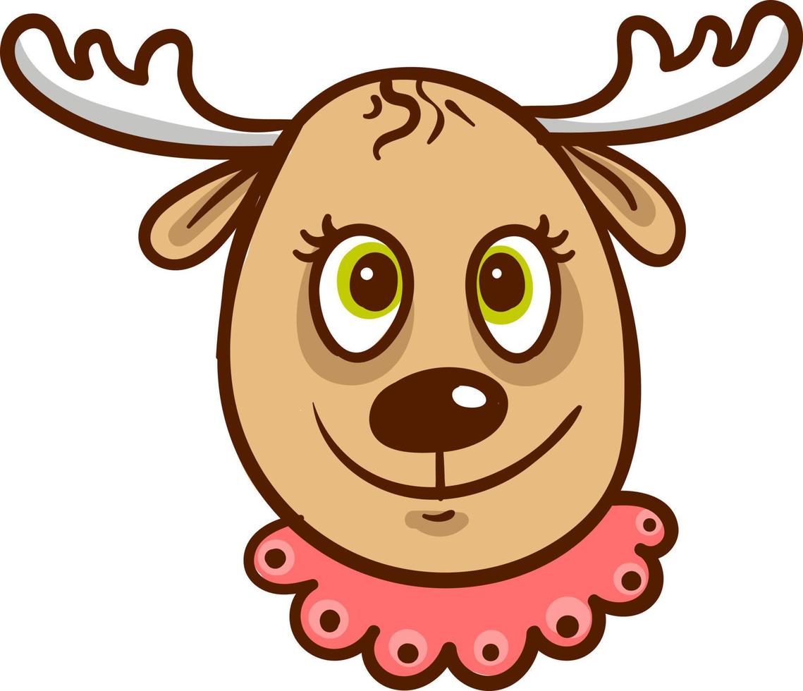 Cute little deer, illustration, vector on a white background.