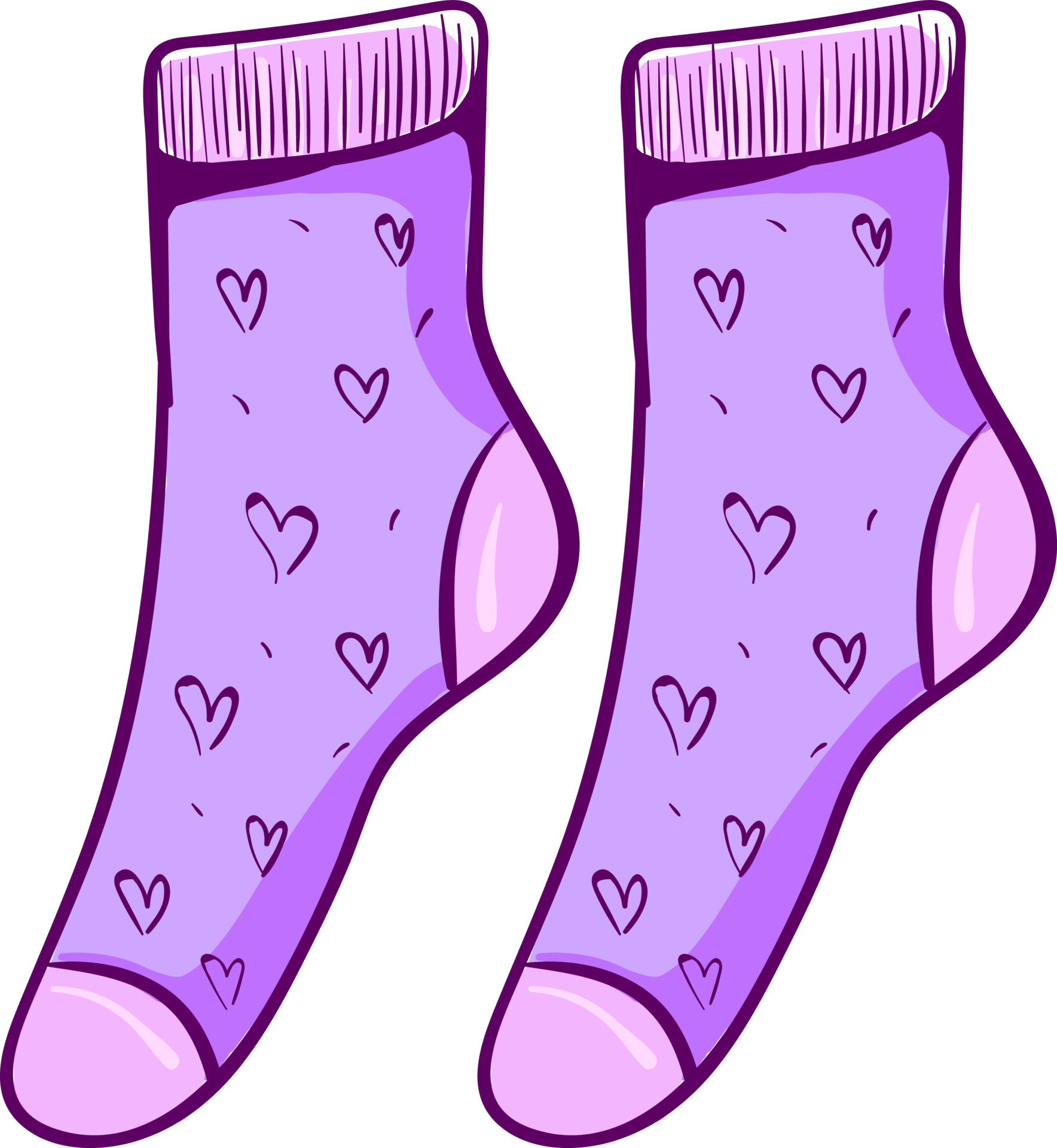 Purple socks, illustration, vector on white background 13720712 Vector ...