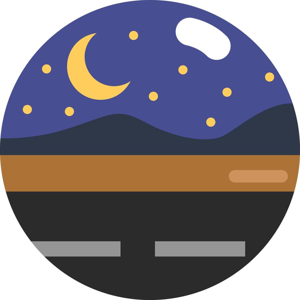 Night on the highway, illustration, vector on a white background.