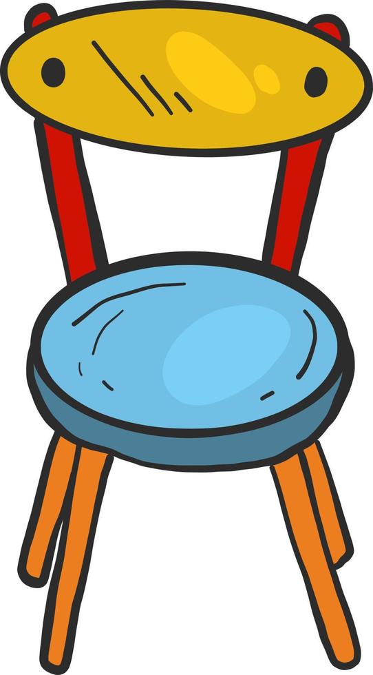 Colorful chair, illustration, vector on white background.