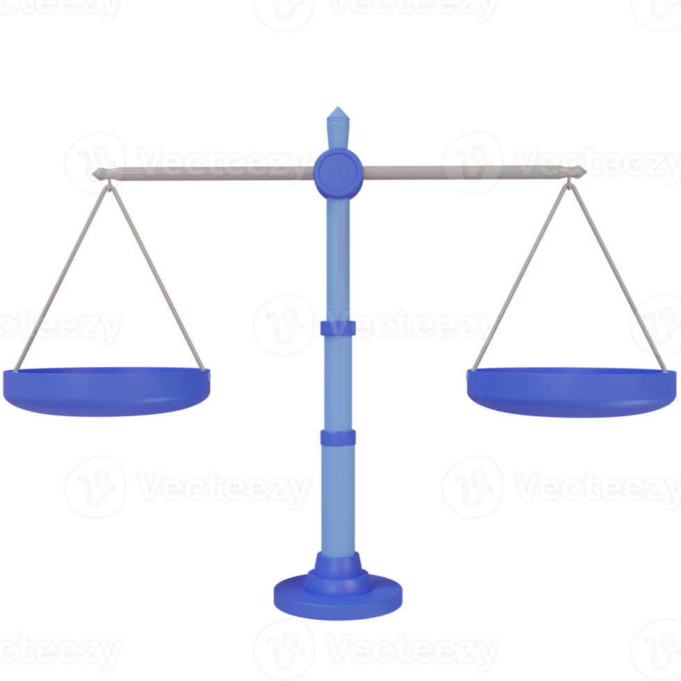 Dibujos animados de escala de justicia 3d, escala equilibrada png