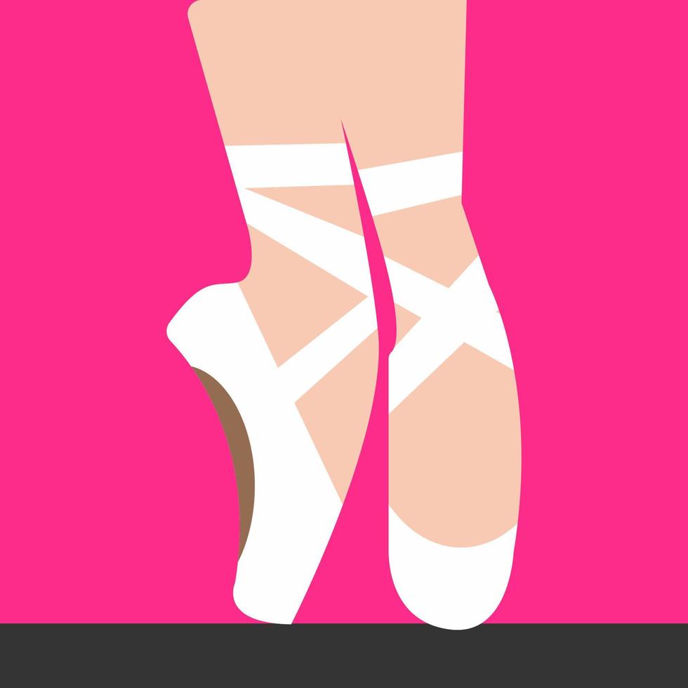 Ballet shoes, illustration, vector on white background.