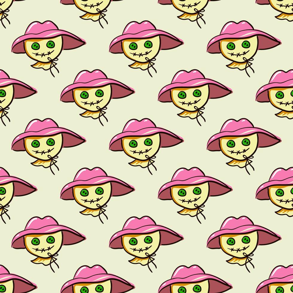 Scarecrow pattern, illustration, vector on white background