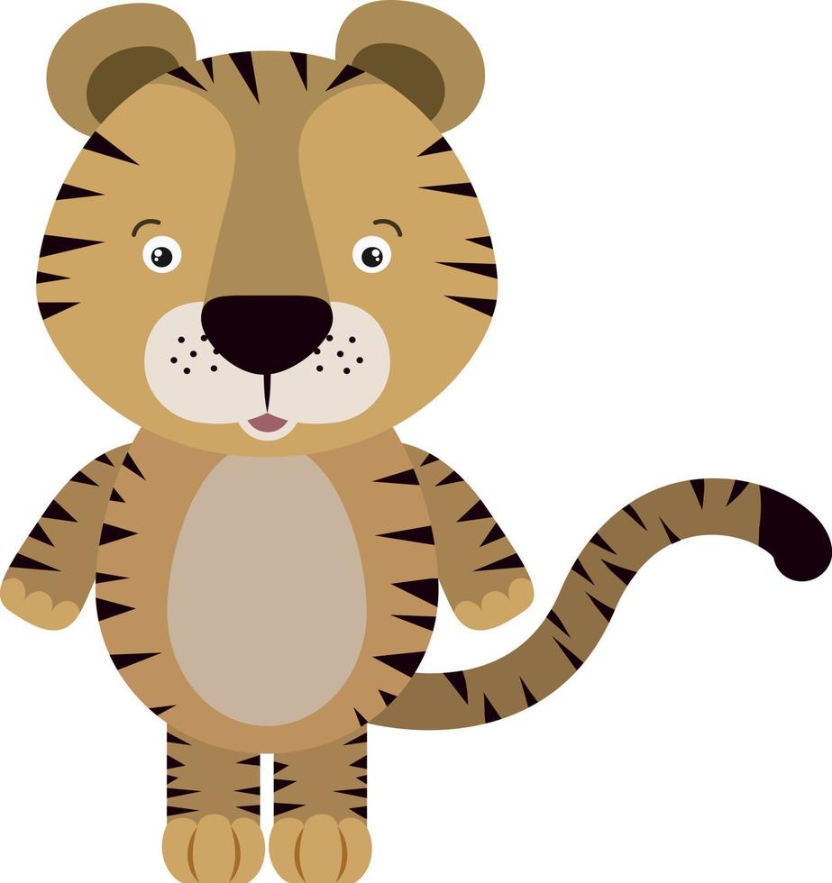 Tiger, illustration, vector on white background.