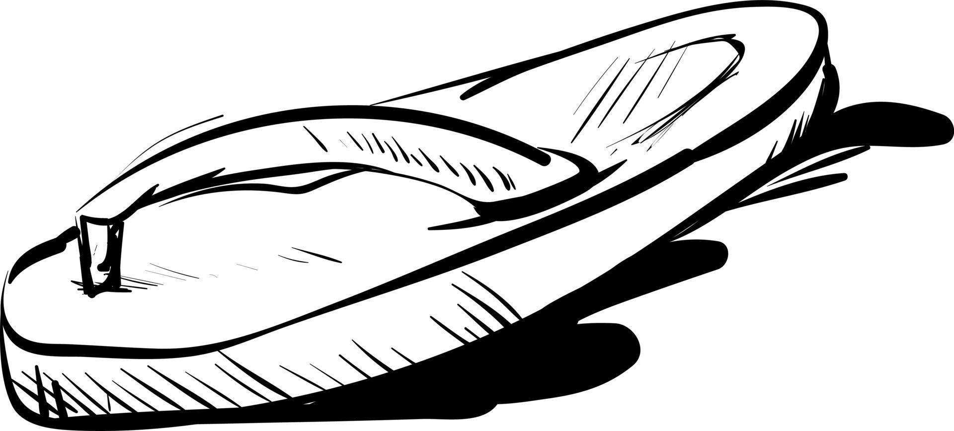 Slippers drawing, illustration, vector on white background.