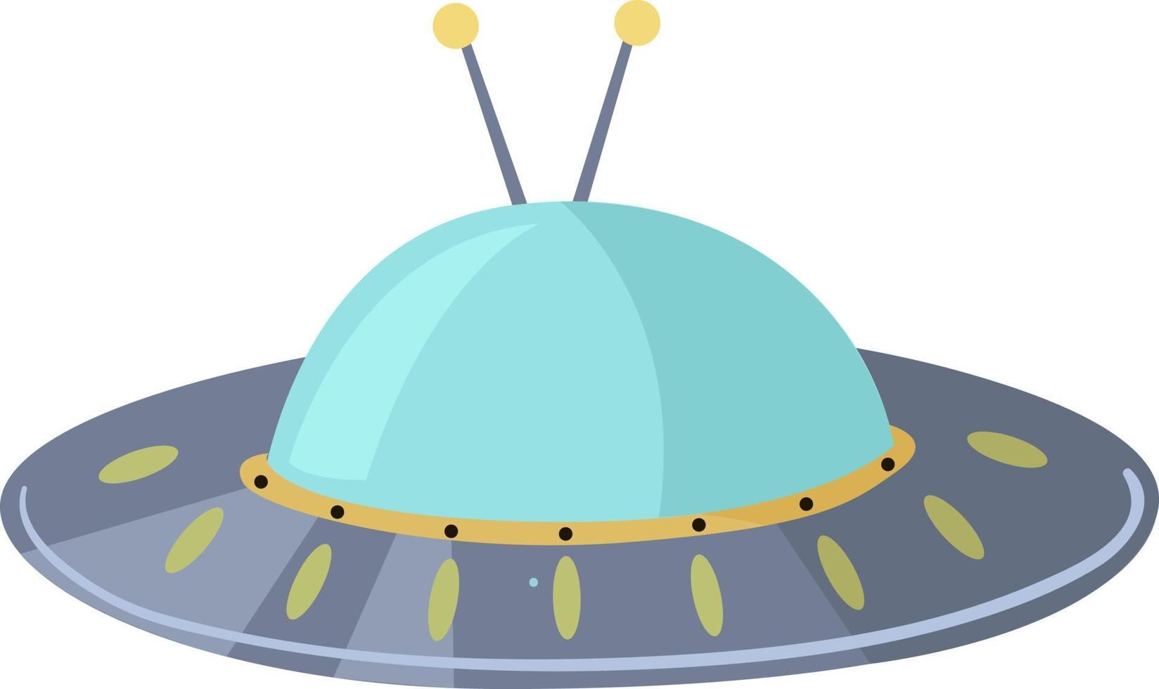 Blue UFO, illustration, vector on white background
