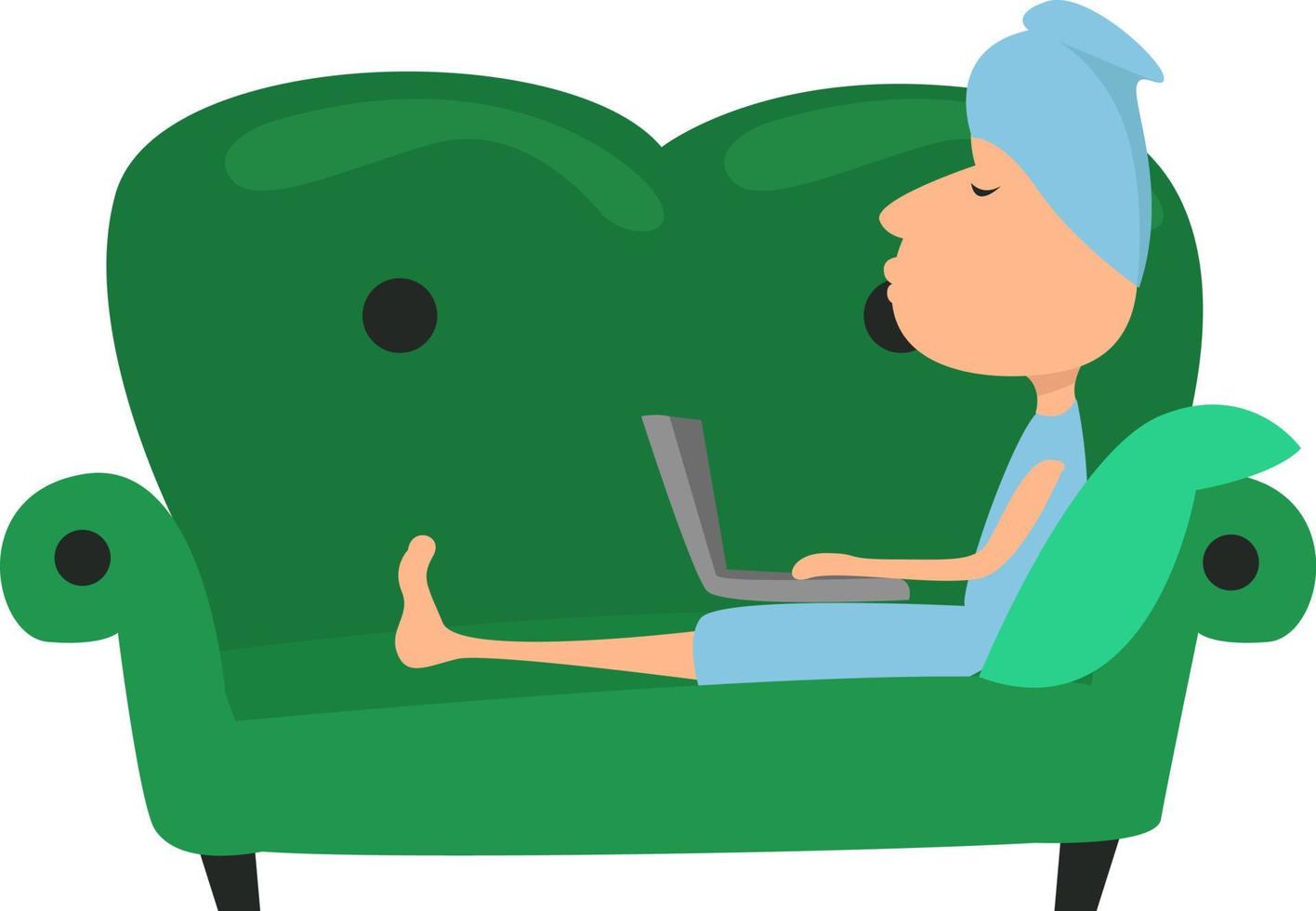 Work from home, illustration, vector on white background