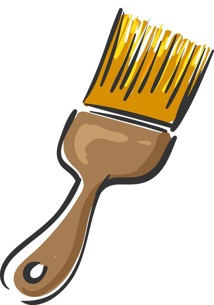 A yellow paint brush, vector or color illustration.