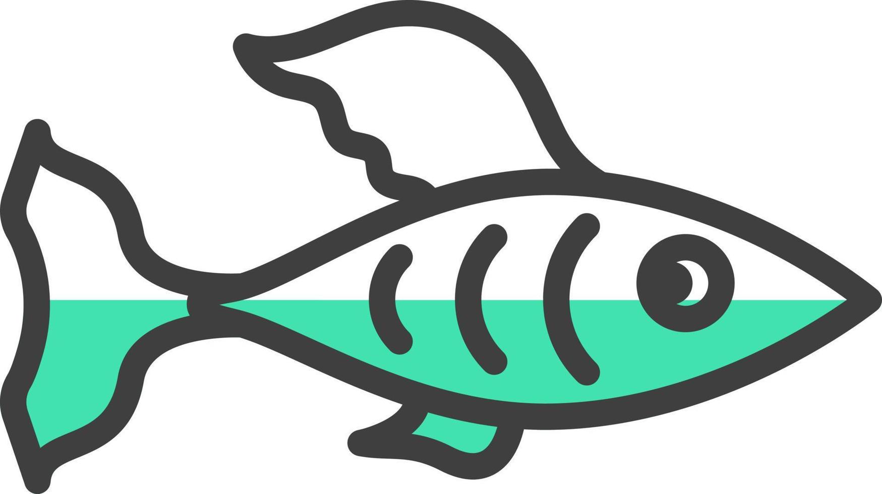 Green sea fish, illustration, vector, on a white background. 13720981