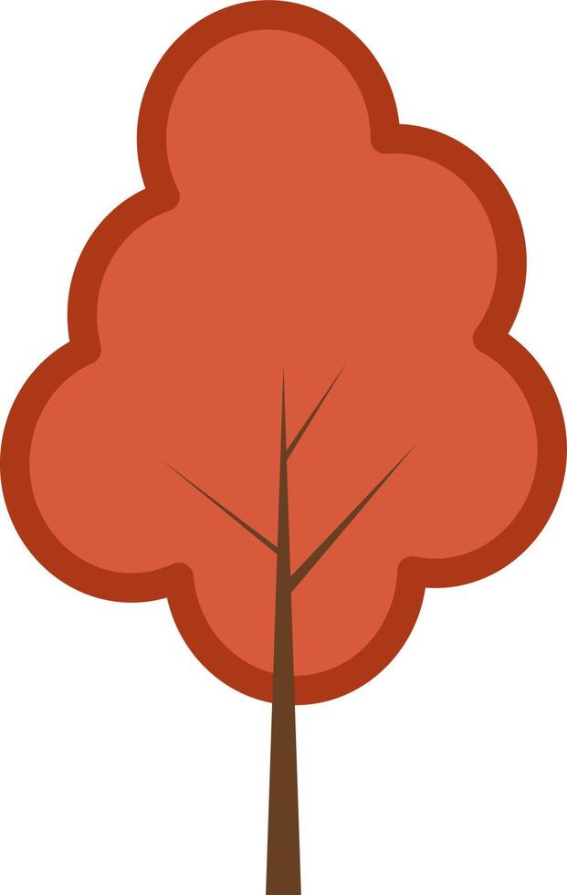 Tree with red leaves, illustration, on a white background. vector