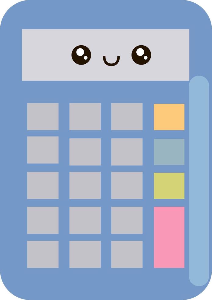 Cute calculator, illustration, vector on white background.