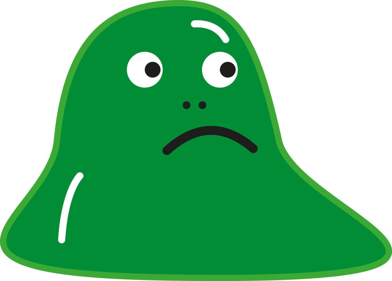 Annoyed green monster, illustration, vector on a white background.