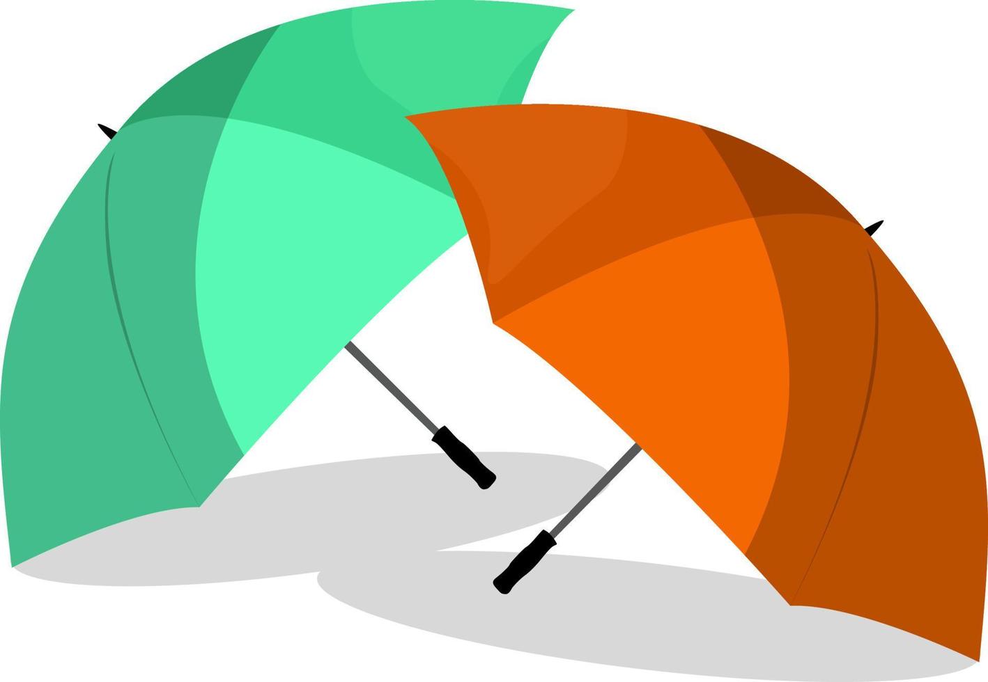 Two umbrellas, illustration, vector on white background