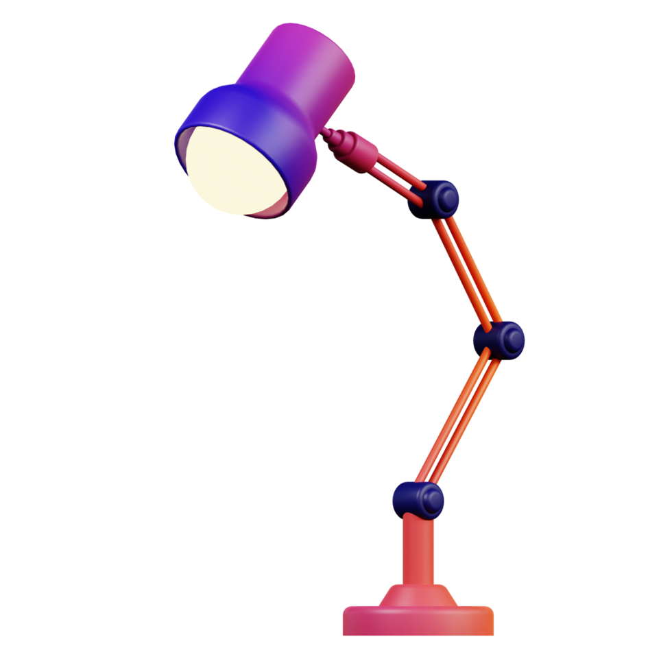 3d illustration of table lamp school education icon png