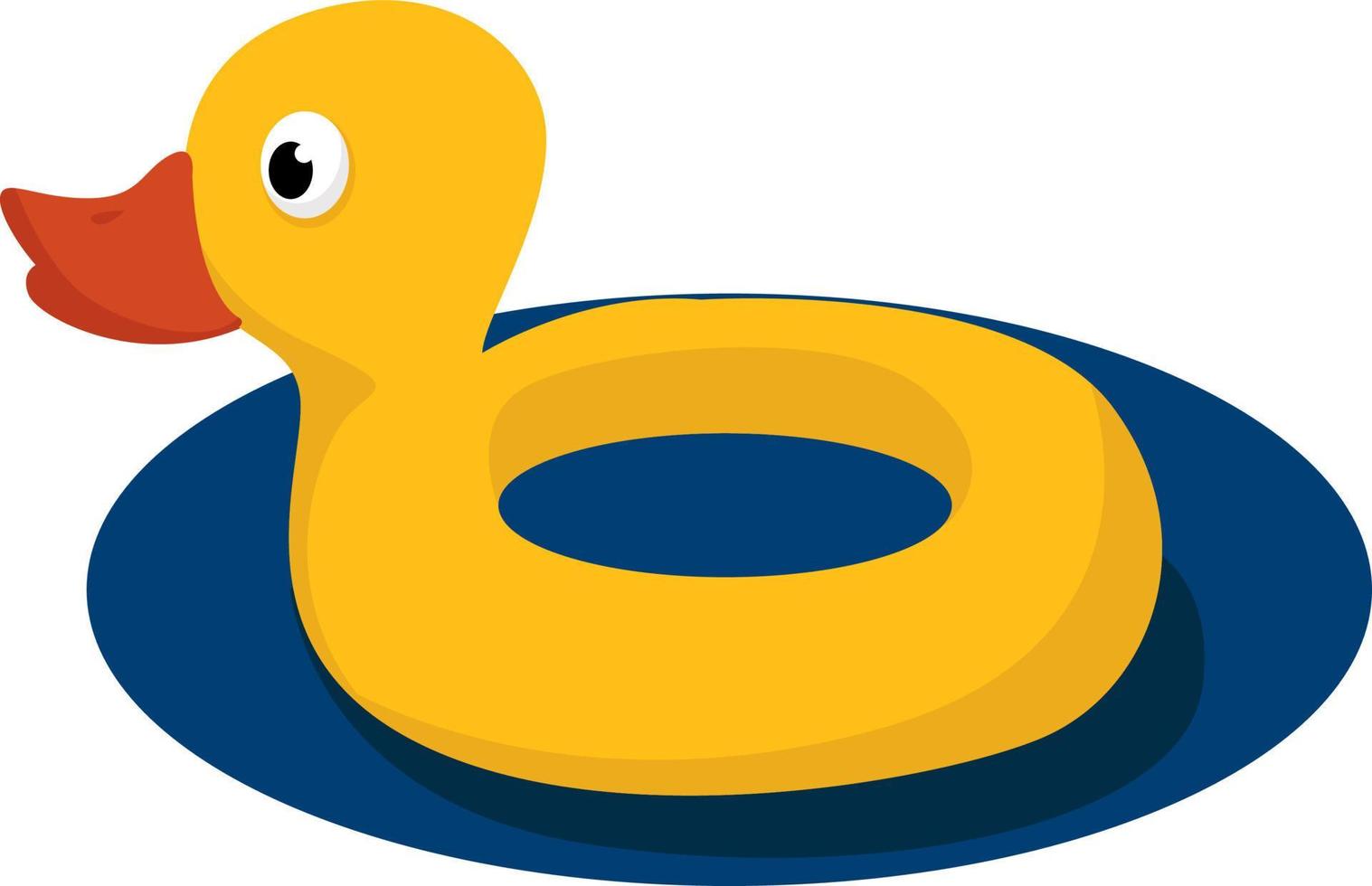 Duck in water, illustration, vector on white background