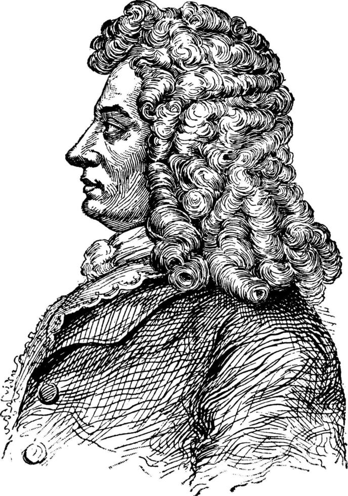 George I, King of England, vintage illustration vector