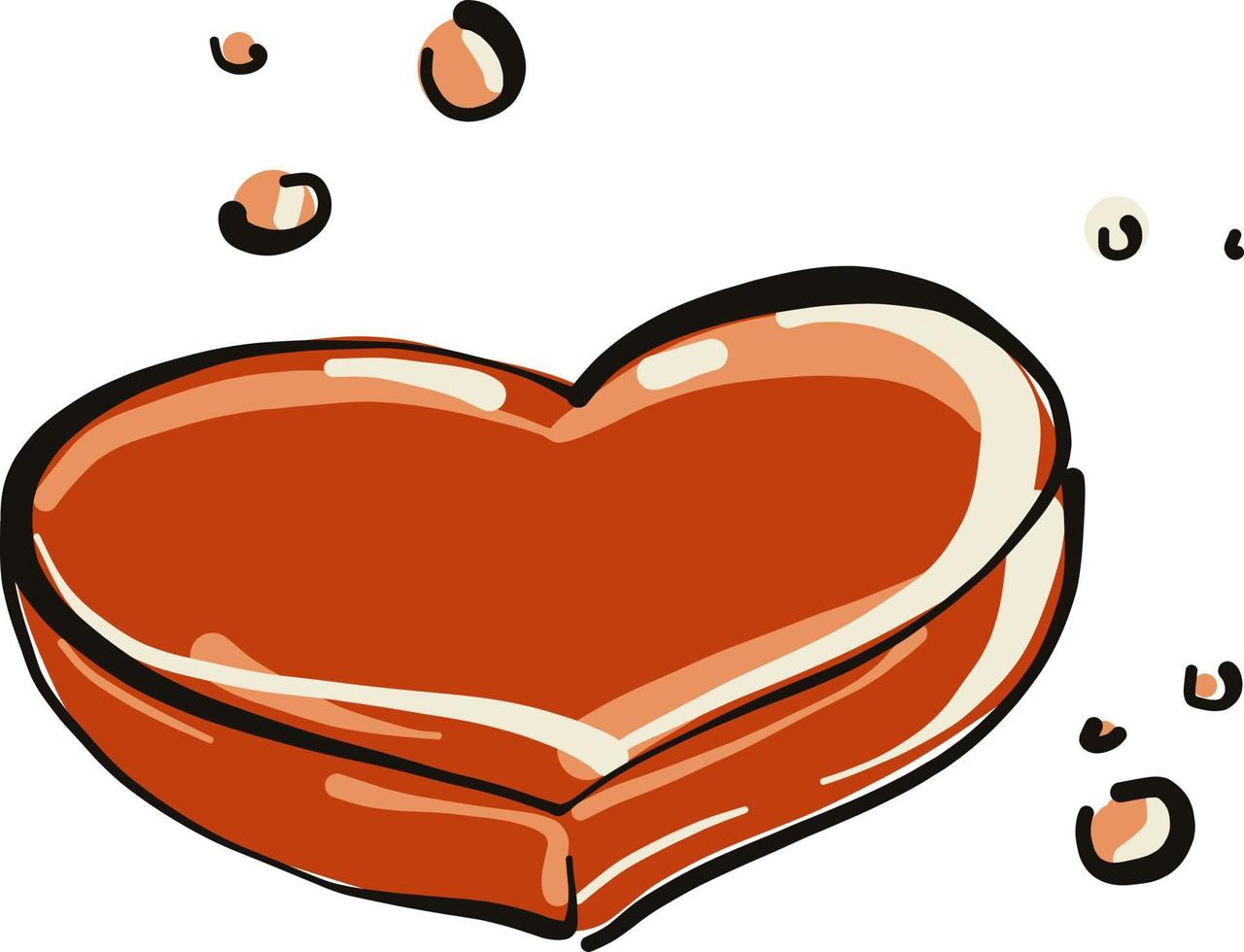 Heart soap, illustration, vector on white background.