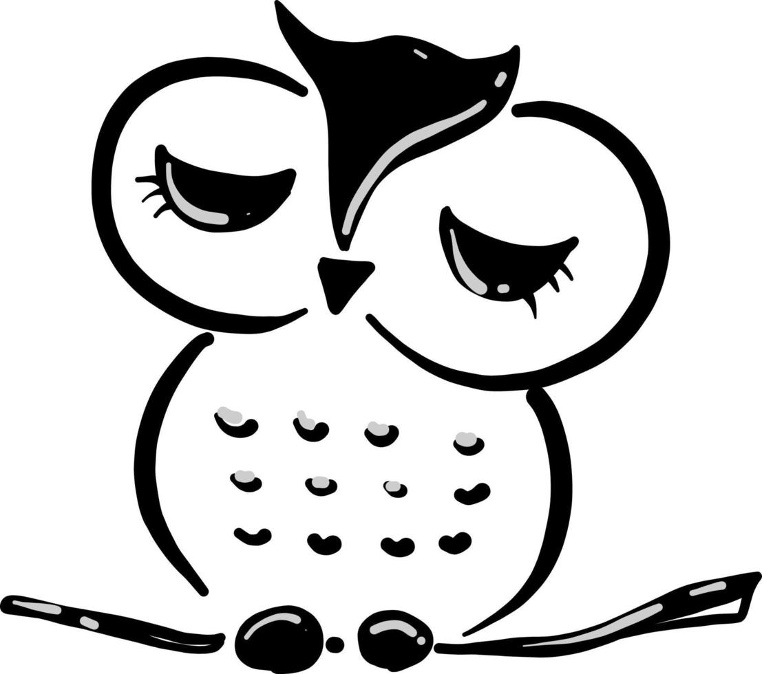 Cute little owl, illustration, vector on white background