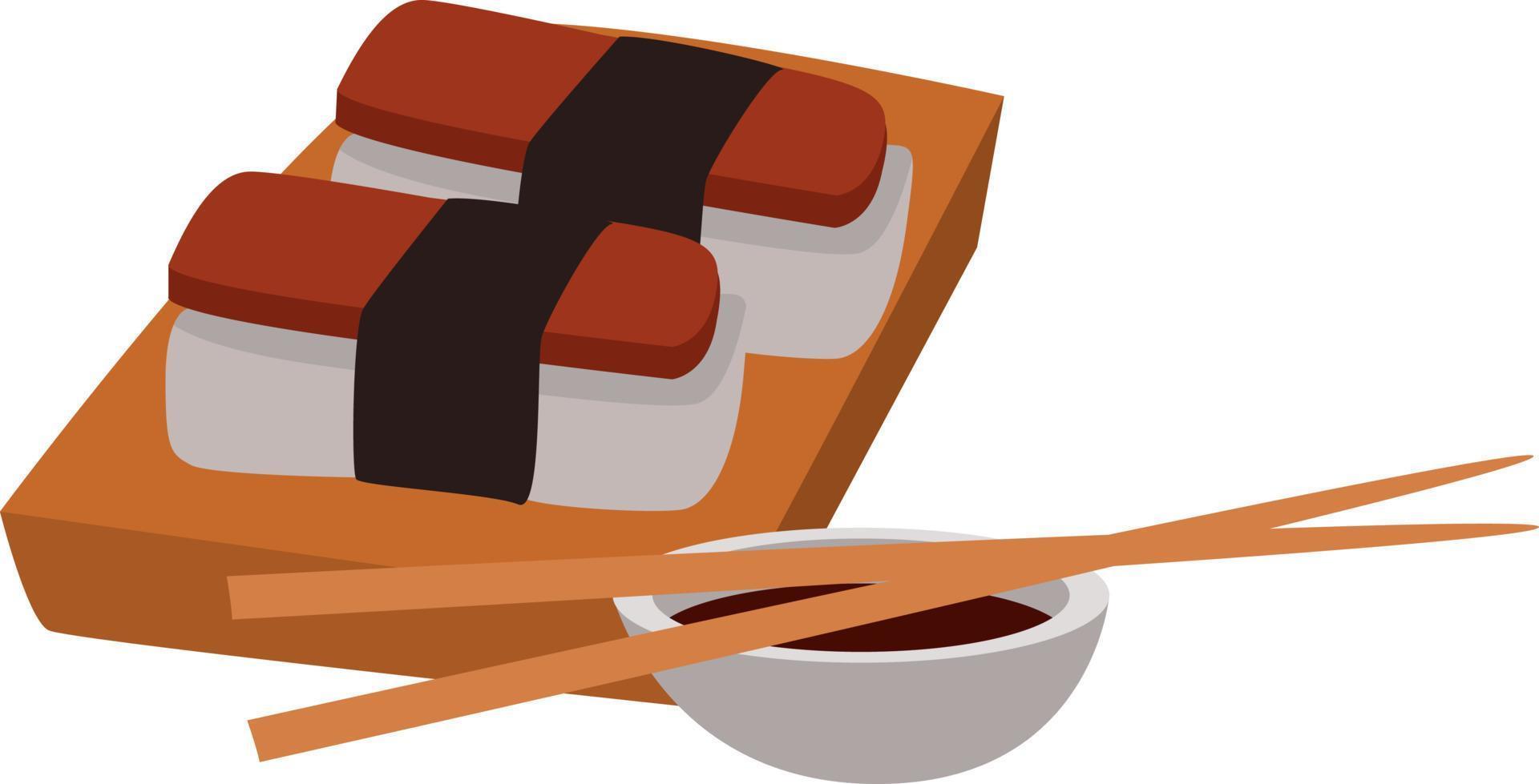 Delicious musubi, illustration, vector on white background