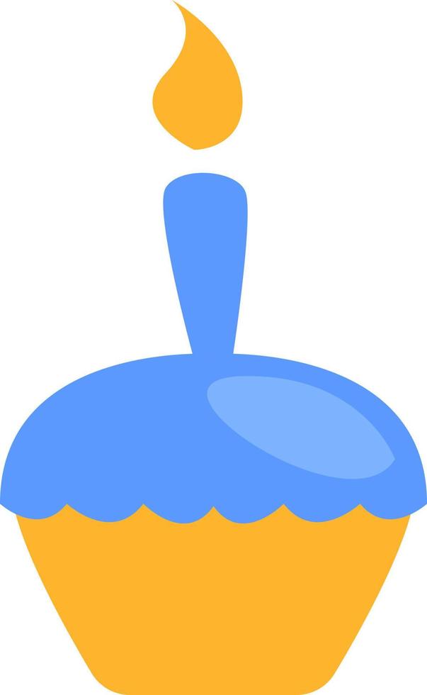 Birthday cupcake, illustration, vector on a white background.