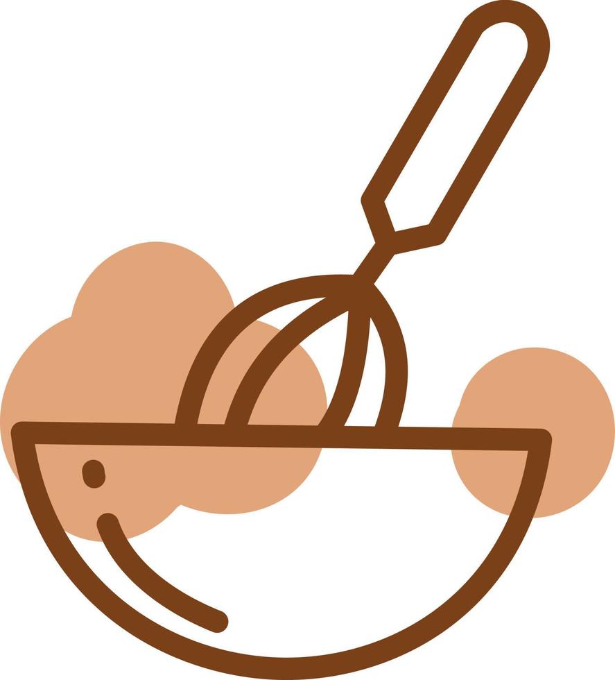 Mixing dough, illustration, vector, on a white background. vector