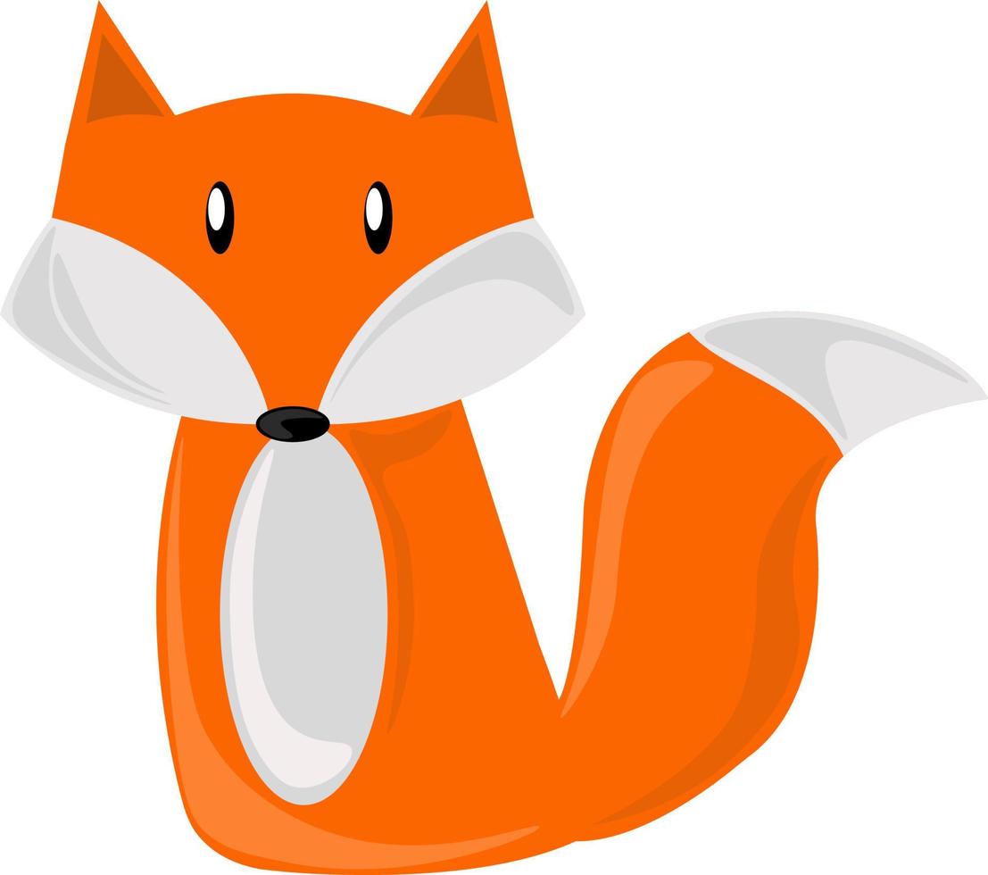 Orange fox, illustration, vector on white background.