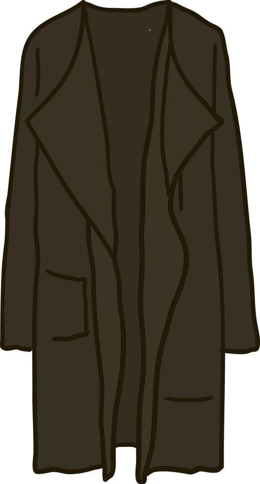 Brown coat, illustration, vector on white background.