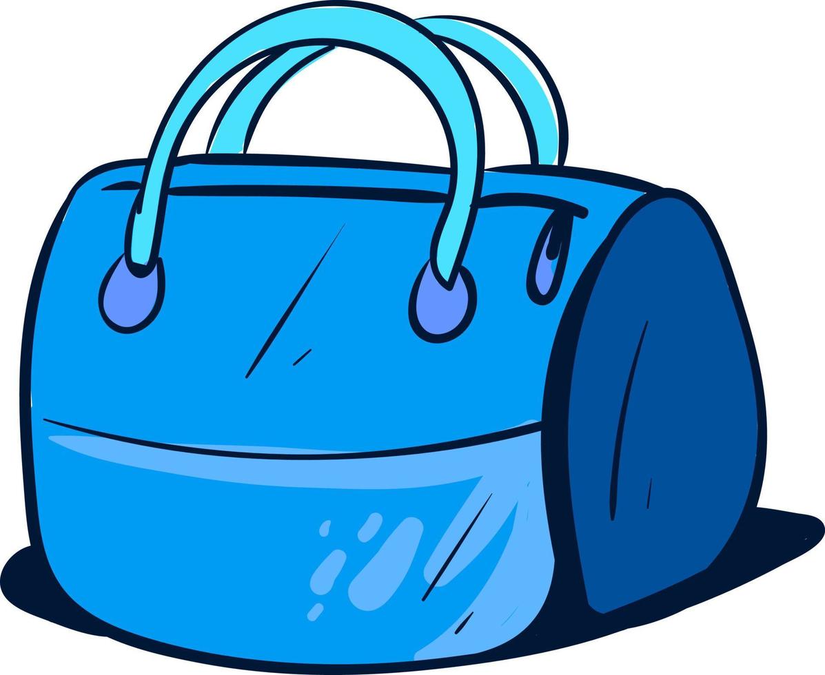 Blue bag, illustration, vector on white background