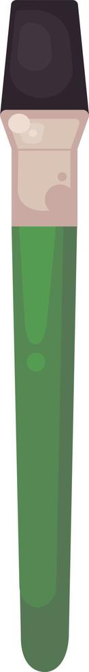 Green paint brush, illustration, vector on white background.