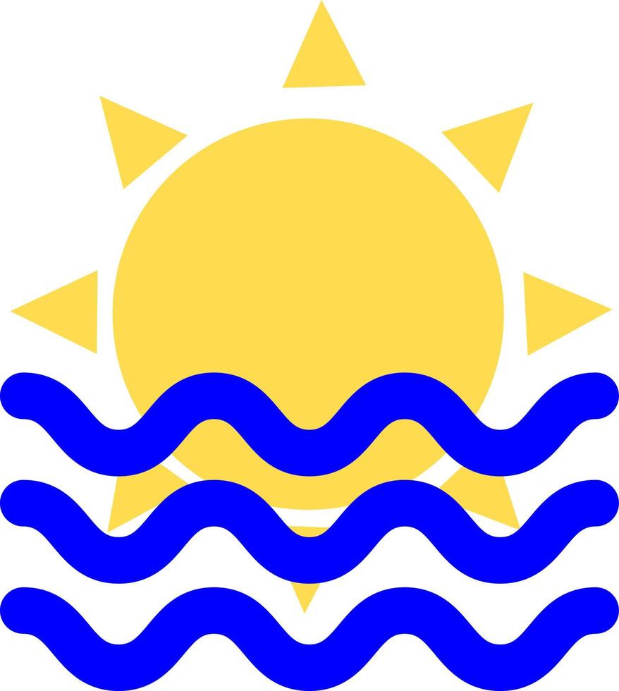 Sun and sea, illustration, vector, on a white background. vector