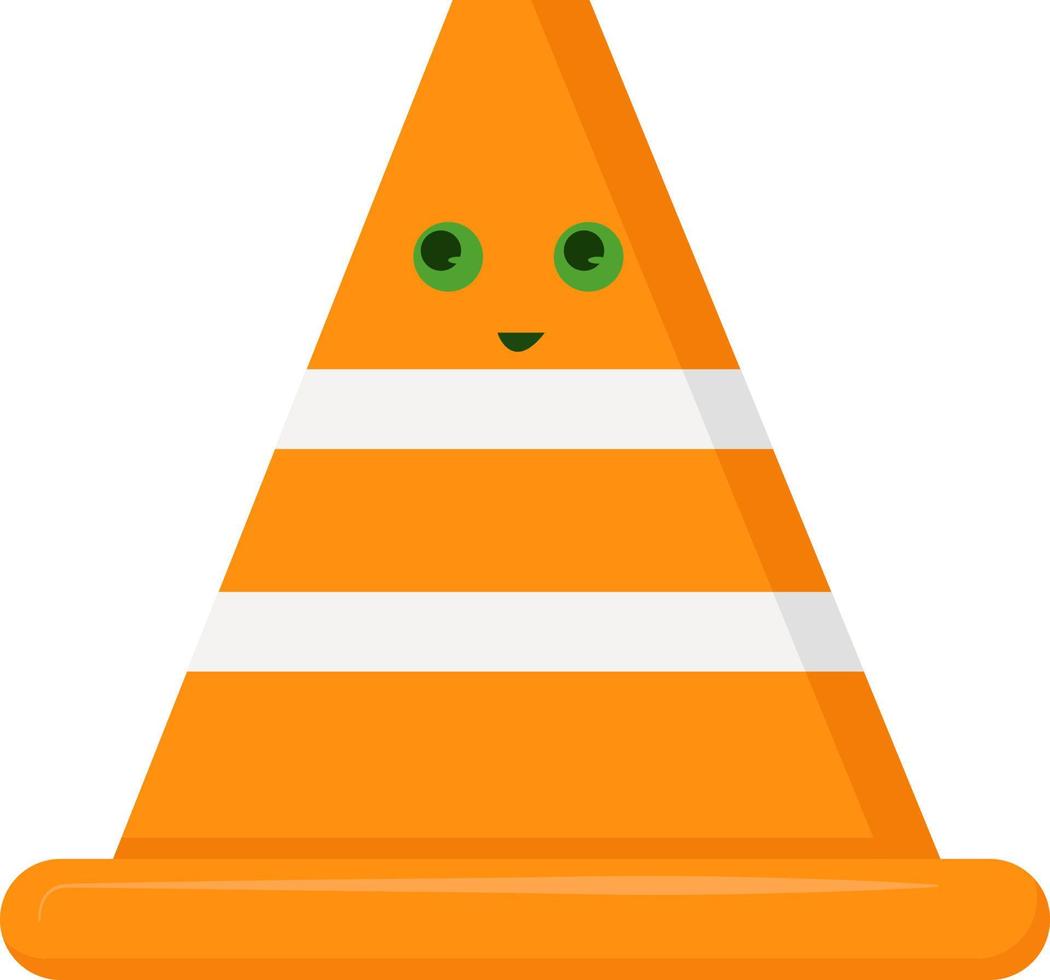 Road cone, illustration, vector on white background.