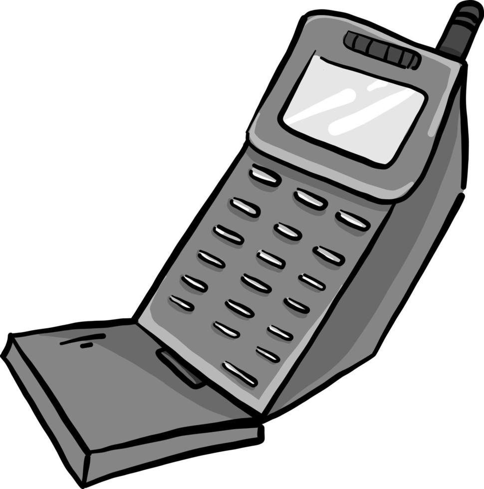 Old retro phone, illustration, vector on white background